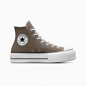 Converse platform high tops in the color charcoal
